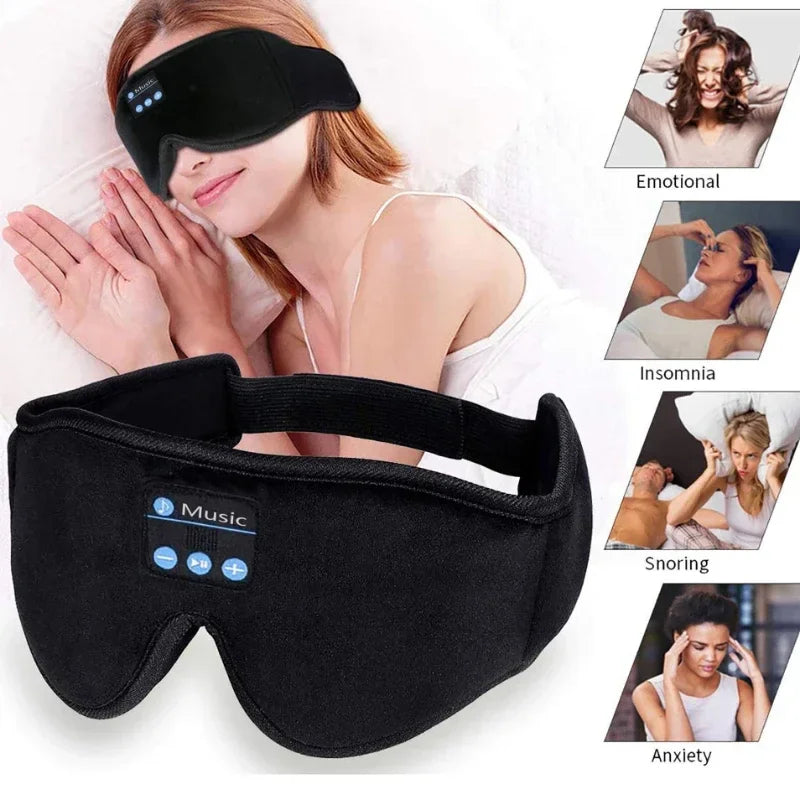 Bluetooth 3D Sleeping Aid Eye Mask with Built-in HD Speakers Play Music Podcasts and Soothing Sounds