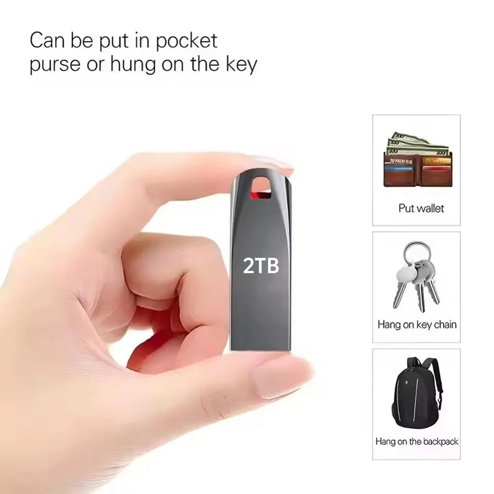 High Speed Waterproof USB 3.0 Metal Flash Drives 2TB 1TB 512GB 256GB 128GB Portable USB Drive Memory Pendrive Flash Disk