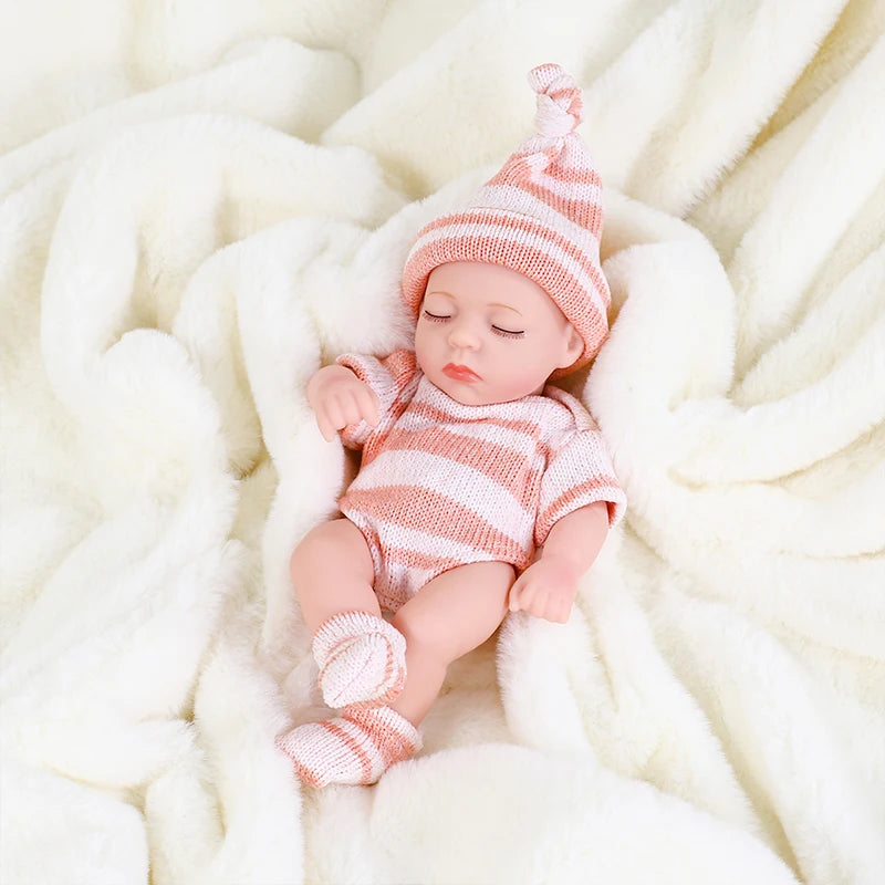 Cute Dress Up Silicone Baby Doll Toys Waterproof Vinyl Bebe Cute Mini Reborn Doll For Girls Birthday Great Gift 20cm