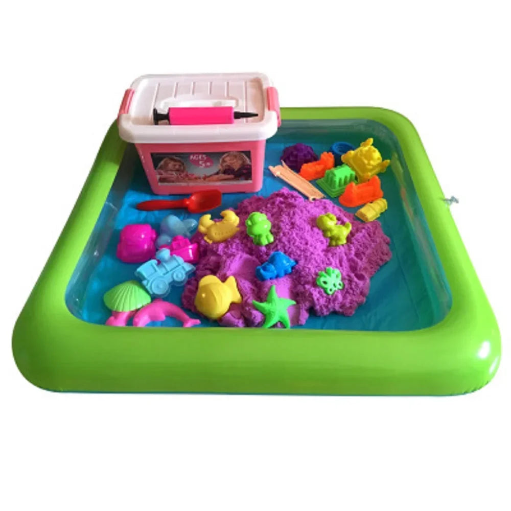 Multifunction Inflatable Sand Play Dough Clay Tray for Children Play Sand Modeling Clay Supplies Slime Table Accessories Educational Toys