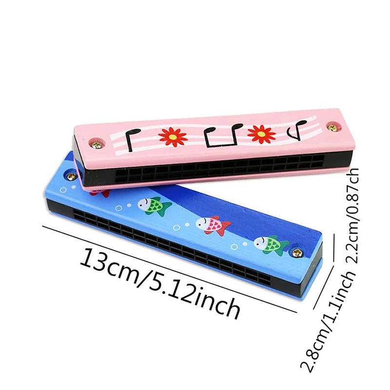 Colorful Wooden Harmonica Music Teaching Aids for Children Musical Instrument Toys Music Teaching Aids Puzzle Early Education Kindergarten Beginners