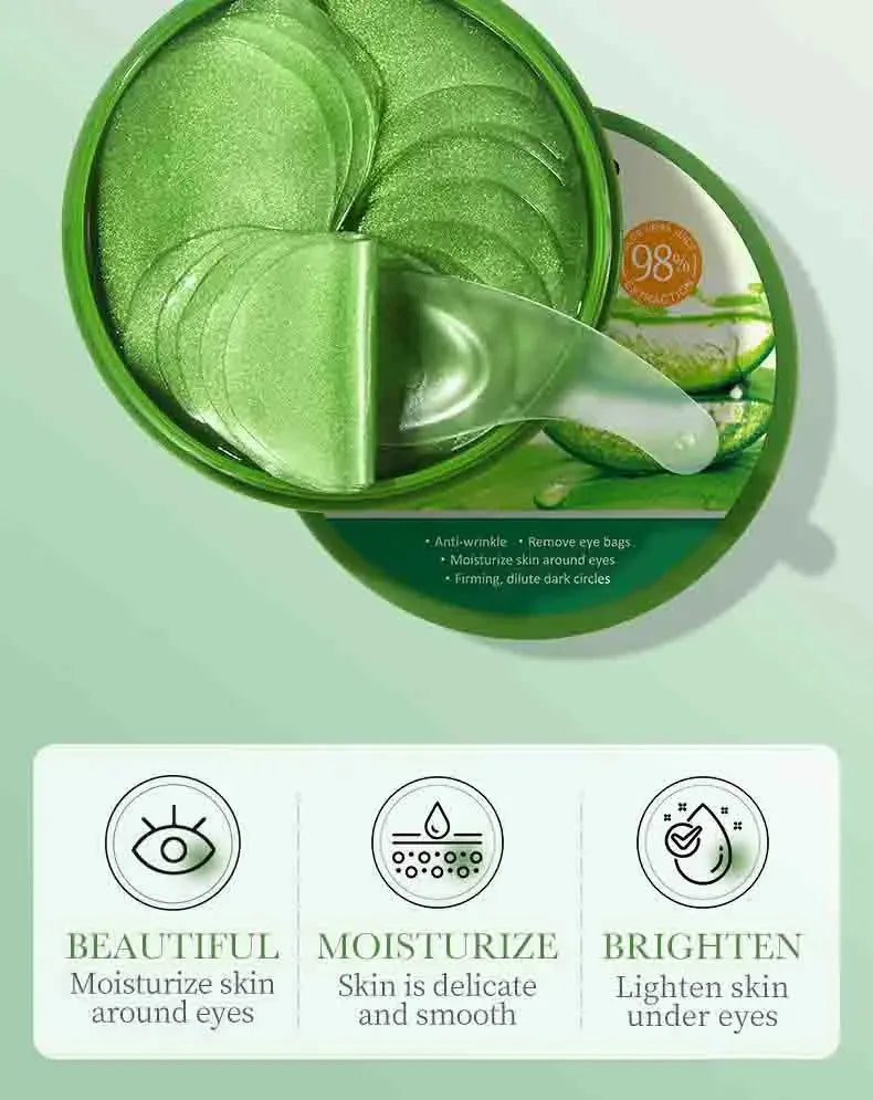 Moisturizing Anti Wrinkle Aloe Vera Collagen Eye Mask Pads 60pcs Anti Dark Circles Eyes Bags Eye Patches Skin Care Products