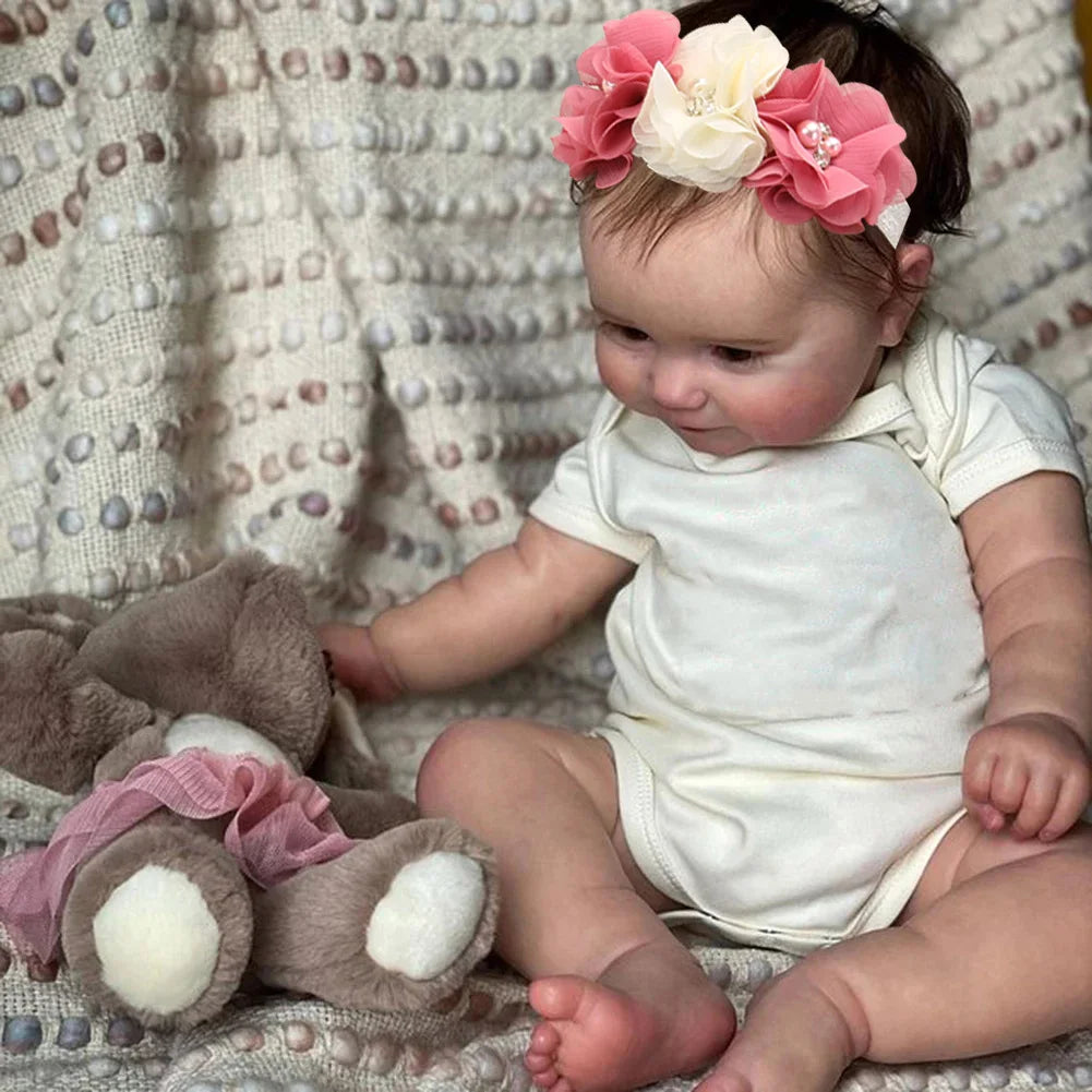 Lifelike Full Vinyl Reborn Girl Doll Waterproof Maddie Hand-Detailed Painted Doll Toy Gift 50cm