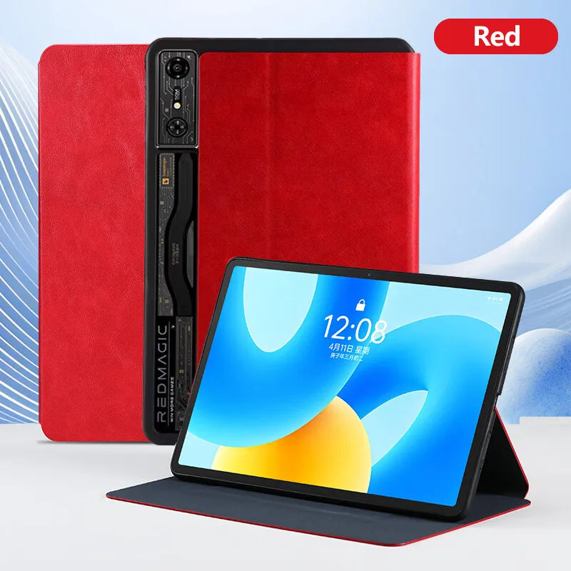 Stylish Leather Stand Case for ZTE nubia RedMagic Gaming Tablet Pro and RedMagic Nova 10.9" Flip Protective Cover