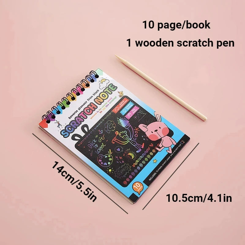 Magic Rainbow Scratch Off Paper Book Set for Kids Arts Scraping Painting Toy Children DIY Graffiti Montessori Educational Toys
