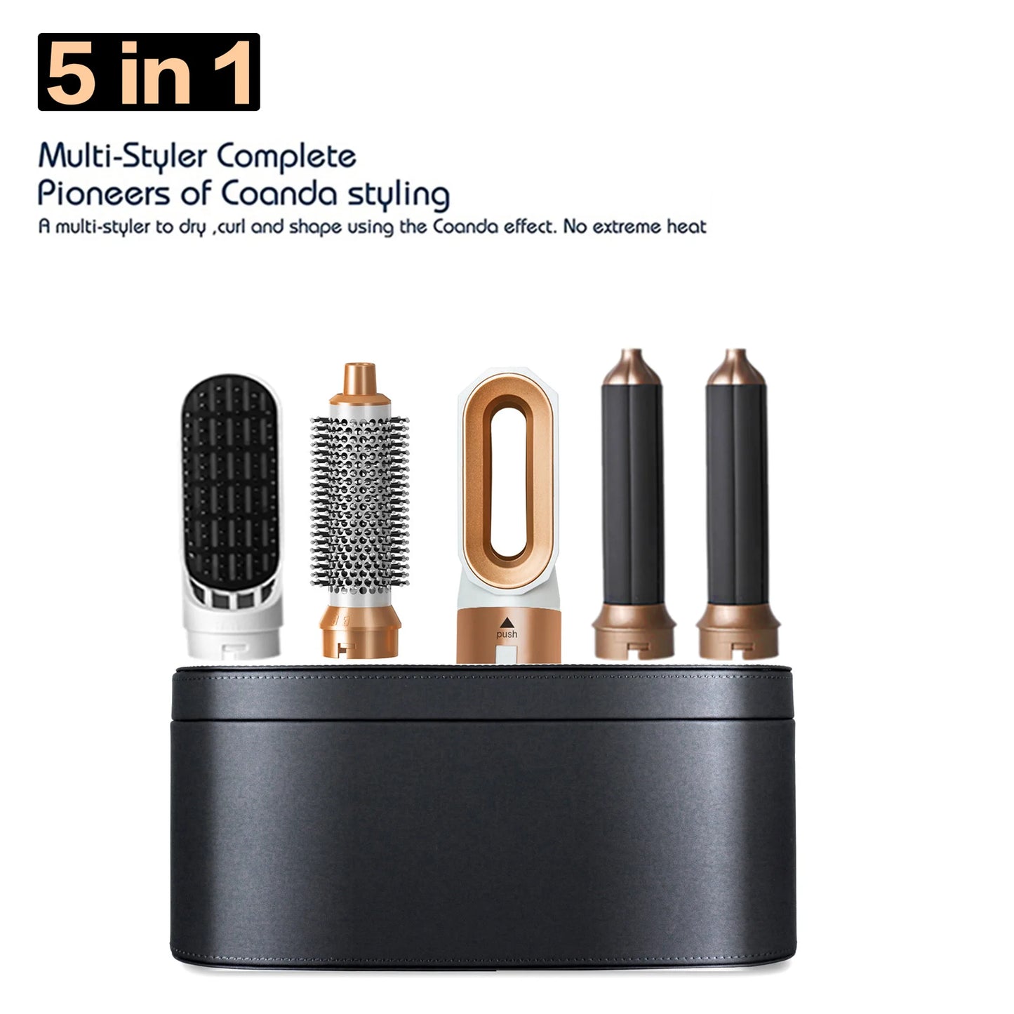 Professional Salon 5 in 1 Multifunctional Set Electric Hair Dryer Comb Curling Iron and Straightener Fast Dry Salon Style Tools