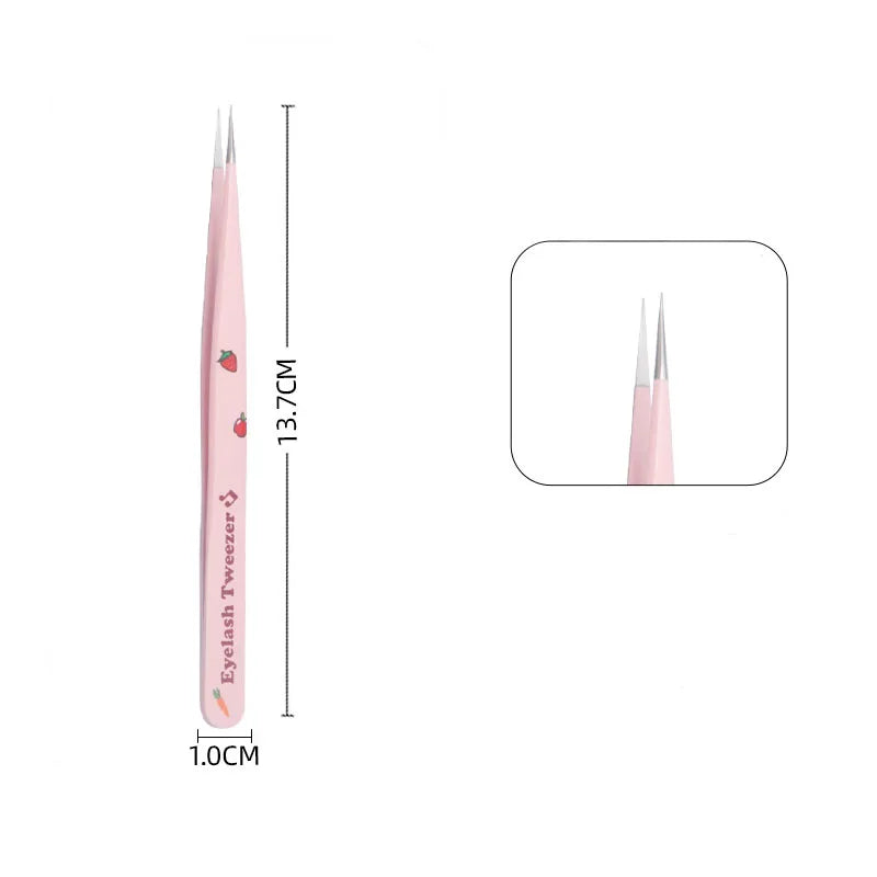 Stainless Steel Anti-Static False Eyelash Tweezers Pincet Curved Strip 3D Lashes Extension Tweezer Makeup Tools Eye Accessories