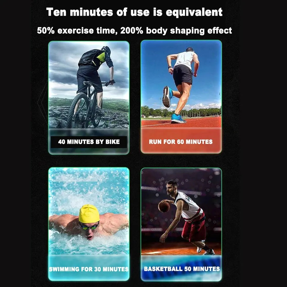 Electronic USB Rechargeable Abdominal and Arms Muscle Trainer Stimulator Portable Massager Training Belt Exercise Fitness Device