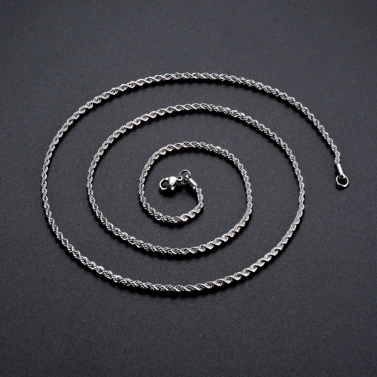High Quality 925 Sterling Silver Rope Chain Necklace for Men Women Fashion Chain Necklace 2mm/3mm/4mm Width