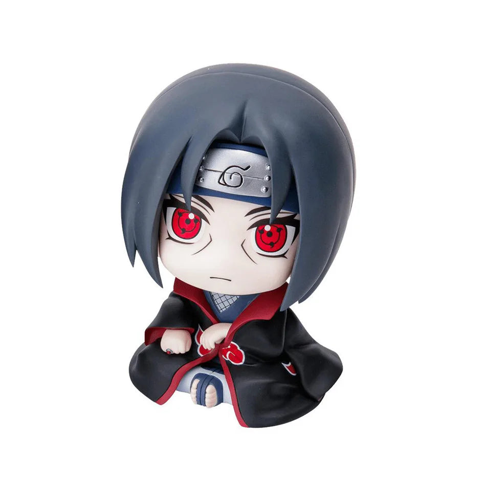 Anime Action Figure Naruto Kakashi Q Version Kawaii Sasuke Itachi Figurine Car Decoration Collection Model Toy 9cm