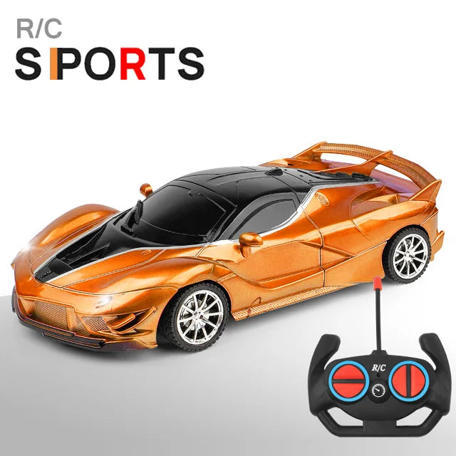 RC Racing Car with LED Lights 2.4G Radio Remote Control 1/18 Scale Sports Cars For Children Racing Drive Vehicle Drift Boys Girls Toys