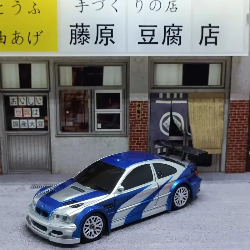High Speed Mini Drift RC 4WD Remote Control Car Four Wheel Drive 2.4G Radio Controlled 1/43 Scale Porsche BMW Nissan GTR Mustang Racing Model  Boy Toy Gift