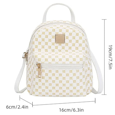 Luxury Fashion Leather Backpack School Bag for Women Four Leaf Clover Popular Design Shoulder Handbag