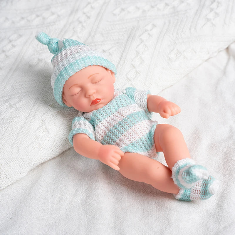 Cute Dress Up Silicone Baby Doll Toys Waterproof Vinyl Bebe Cute Mini Reborn Doll For Girls Birthday Great Gift 20cm