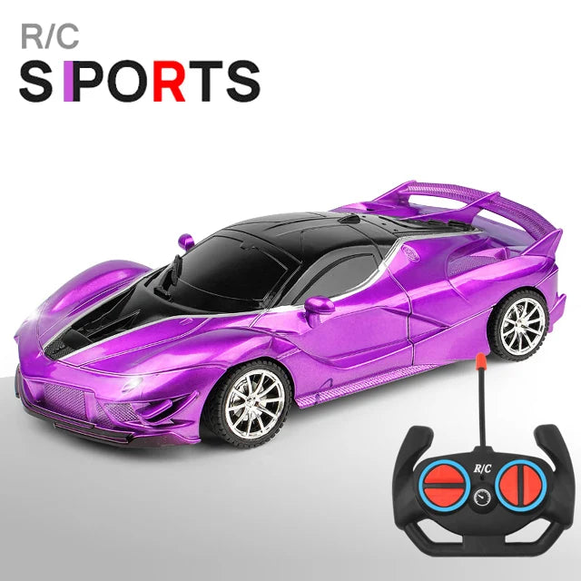 RC Racing Car with LED Lights 2.4G Radio Remote Control 1/18 Scale Sports Cars For Children Racing Drive Vehicle Drift Boys Girls Toys