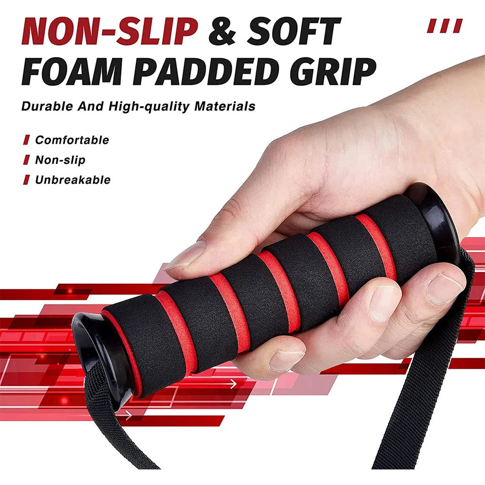 D-Ring Metal Gym Handle Workout Grips Heavy Duty Cable Machine Handles with Carabiner Clips Fitness Accessories