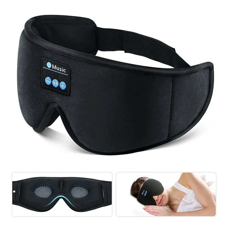 Bluetooth 3D Sleeping Aid Eye Mask with Built-in HD Speakers Play Music Podcasts and Soothing Sounds