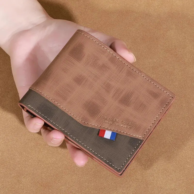 Modern High-Capacity Men's Leather Wallet Multi Slot Photo Card Coin Holder Wallet Great Gift