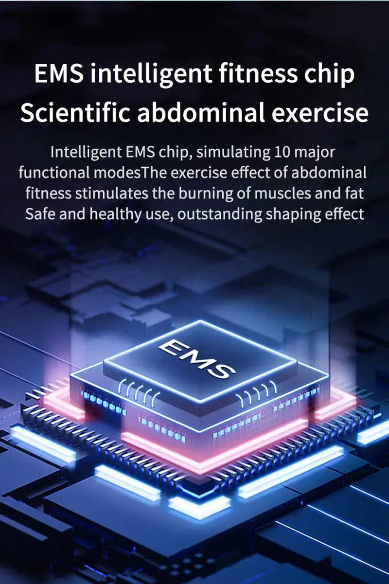 Wireless Electric Abdominal Muscle Stimulation EMS Toning Belt Muscle Toner Portable Fitness Massager Waist Trainer for Body Slimming and Shaping