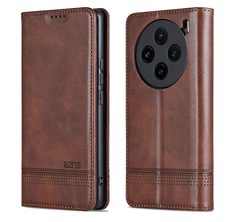 Deluxe Leather Wallet Phone Case for VIVO X200 X100 X100S X90 X80 Pro Ultra Stand Function Multiple Card Slots Magnetic Flip Protective Cover