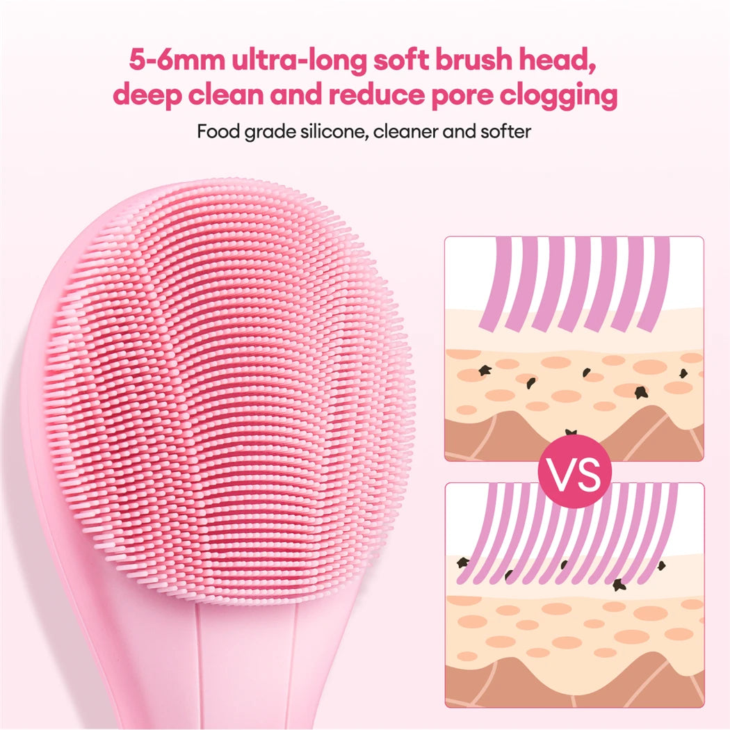 Electric Silicone Sonic Vibration Waterproof Facial Cleansing Brush Acne Blackhead Remover Pore Cleaner Skin Care Tool