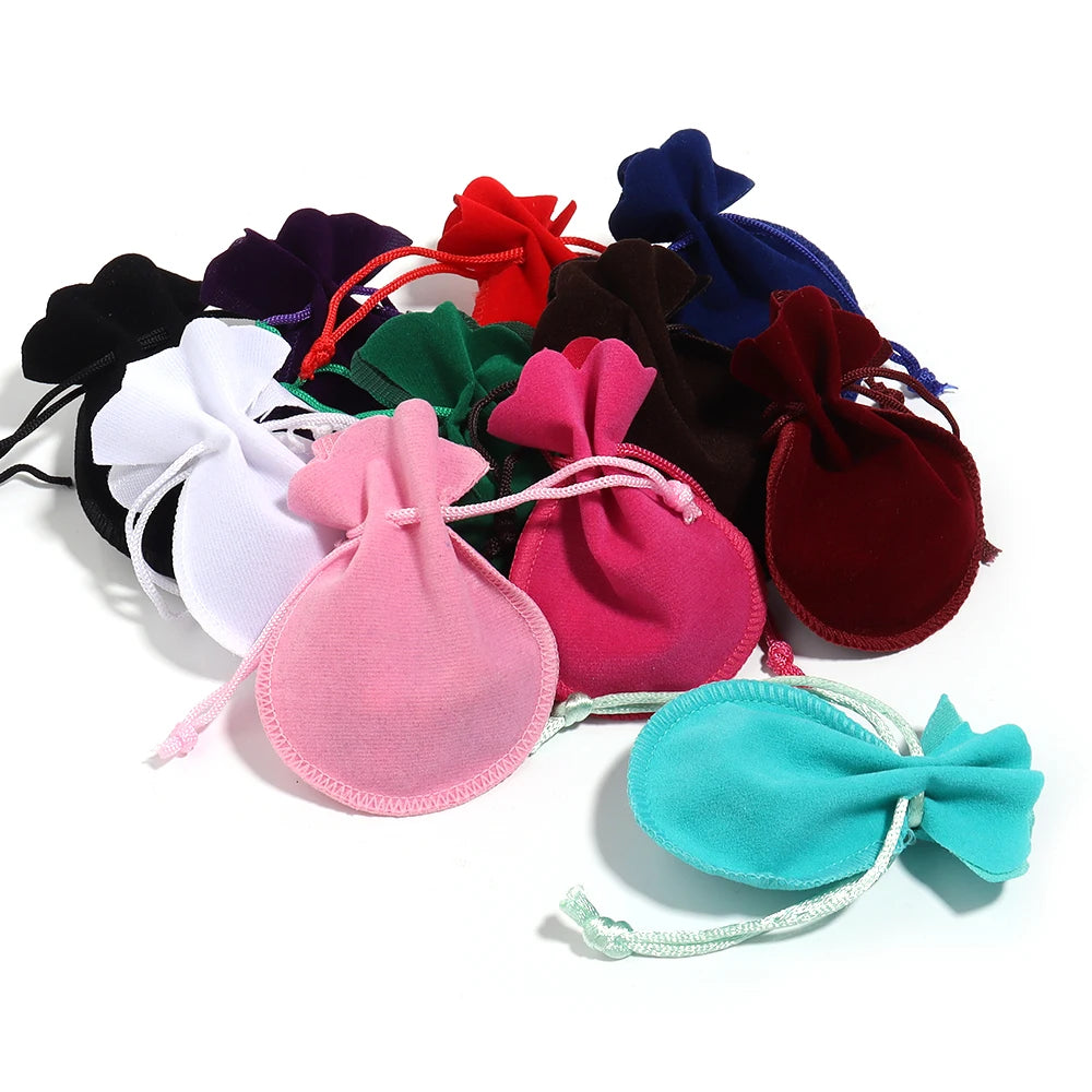 10pcs Velvet Drawstring Bags for Gifts Jewelry Storage, Protecting and Packaging Gourd-Shaped Baggies