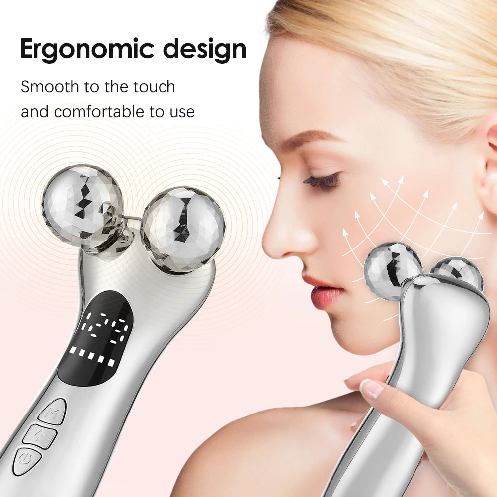 Skin Tightening Anti Wrinkle 4D Electronic Facial Beauty Roller Massager Slimmer V-Face Double Chin Remover Eye Care Face Lifting Device