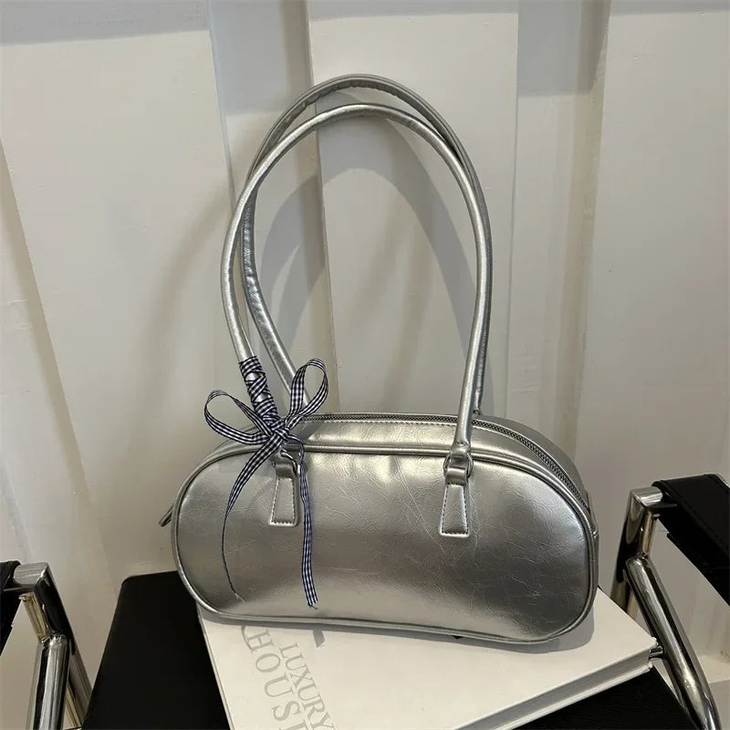 Women's Exquisite Leather Pillow Handbag Purse Shoulder Underarm Ladies Large Capacity Boston Casual Portable Commuting Bags