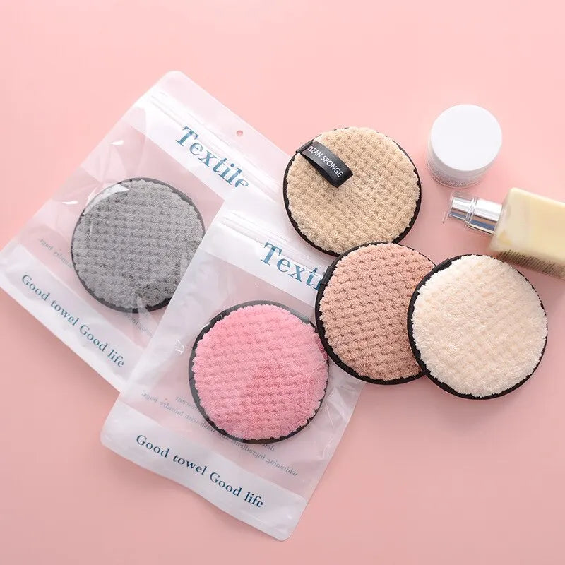 Washable Microfiber Makeup Remover Cotton Pads 4pcs Set Cosmetics Makeup Towel Cleaning Sponge Skin Care Tool