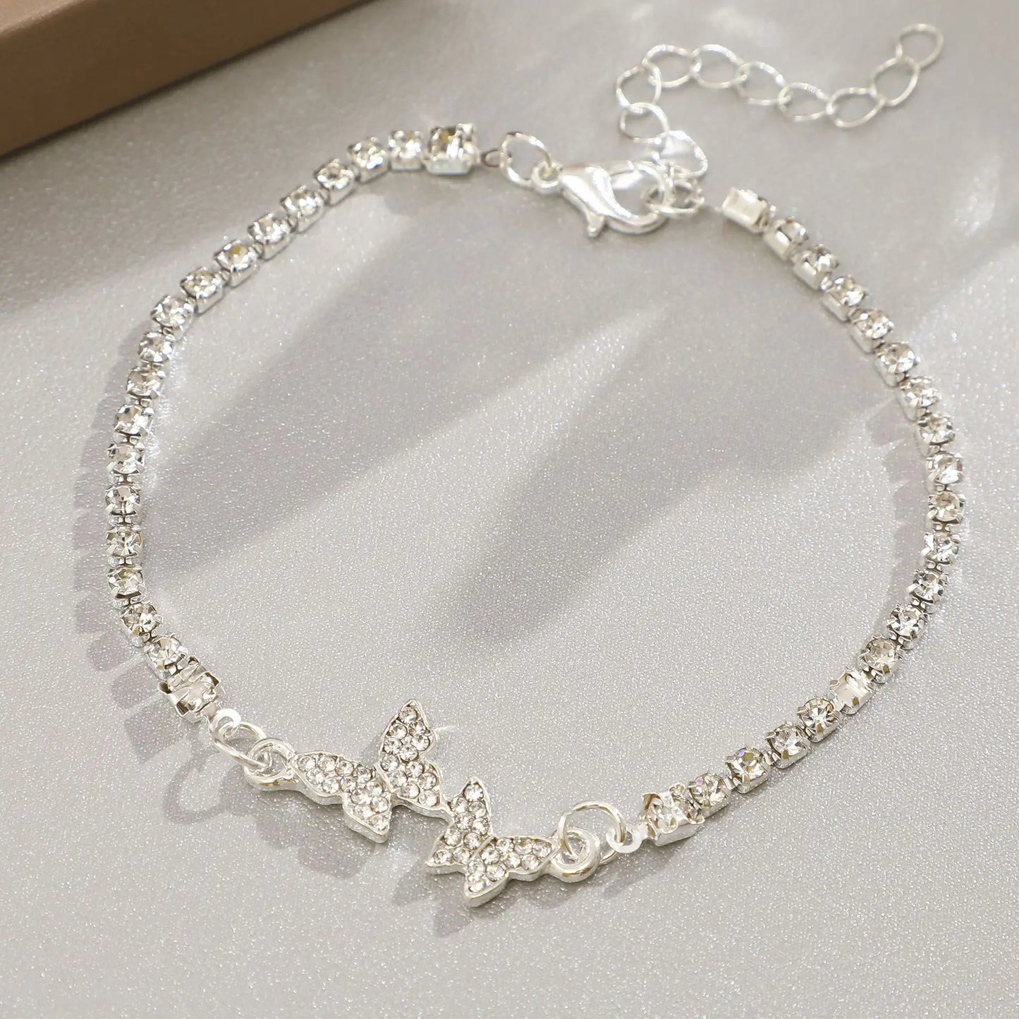 Modern Crystal Butterfly 925 Sterling Silver Chain Bracelets for Women Minimalist Adjustable Charm Jewelry Accessories