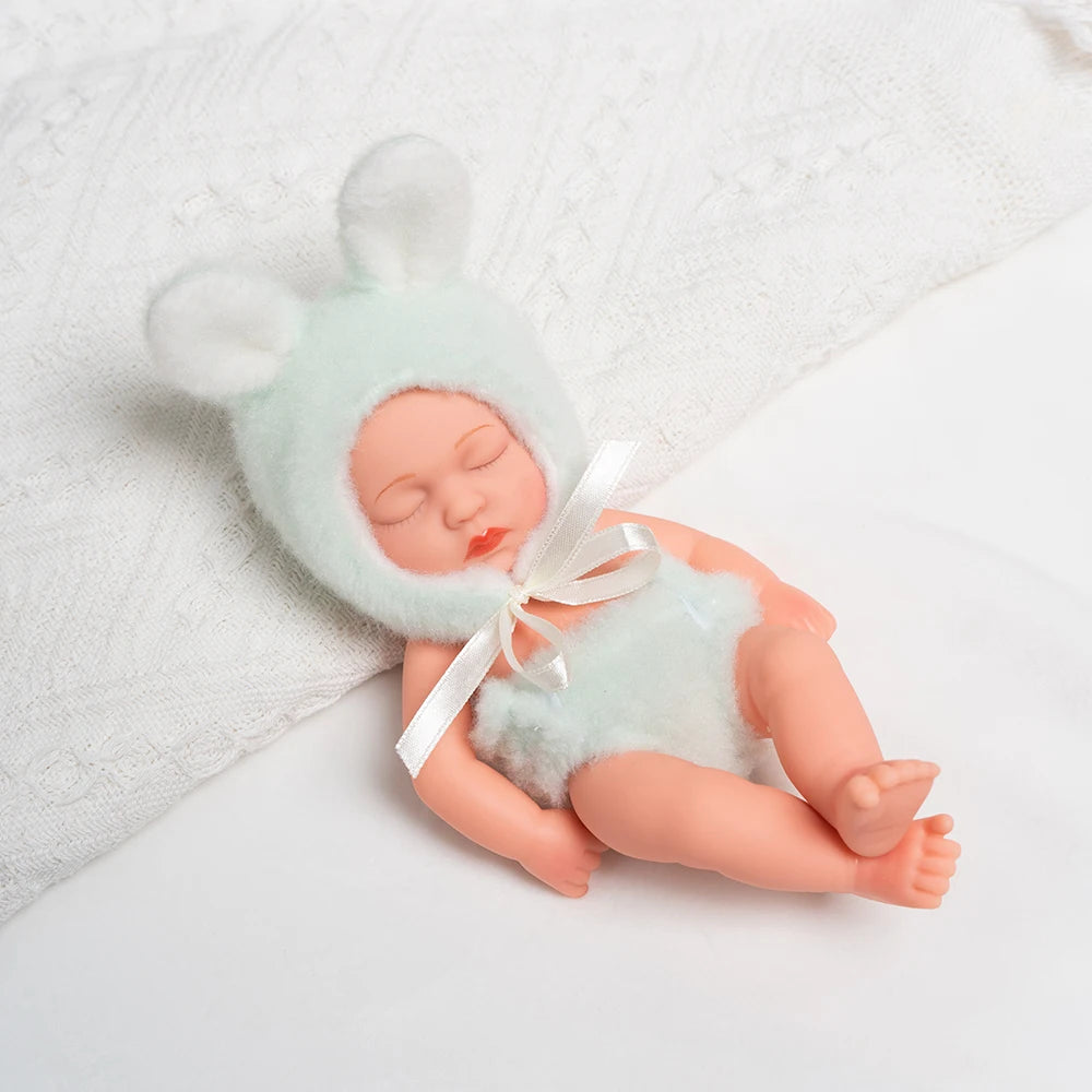 Cute Dress Up Silicone Baby Doll Toys Waterproof Vinyl Bebe Cute Mini Reborn Doll For Girls Birthday Great Gift 20cm