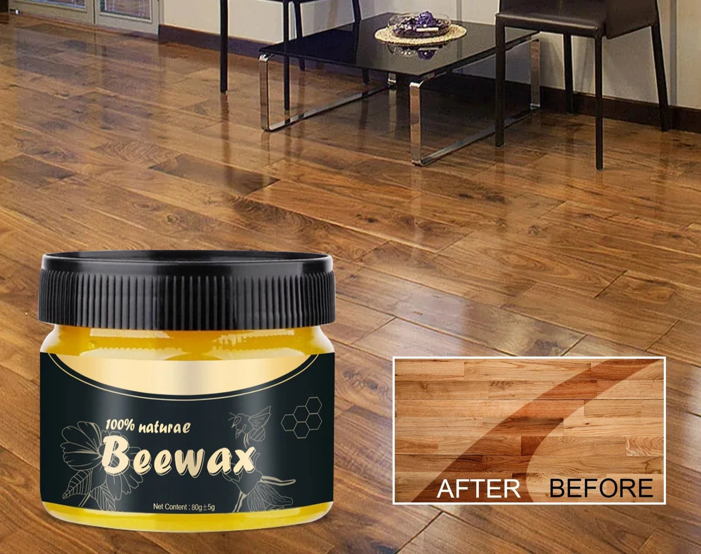 Wood Floor and Furniture Beewax Natural Wood Polishing and Cleaning Maintenance Care Wax