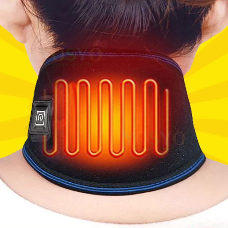 Adjustable Electric Heating Cervical Neck Massager Portable and Convenient for Neck Pain, Aches, and Swelling Relief