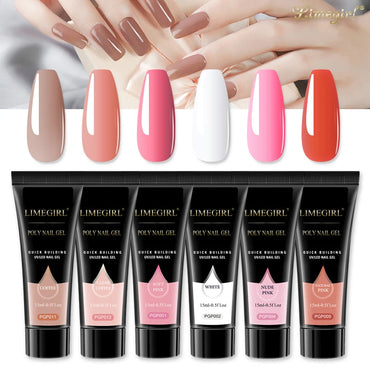 Nail Gel Kit for Quick Extension Nail Art Polymer Gel Nail Tools Finger Extension Acrylic Solution Gel Polish Kit 15ml