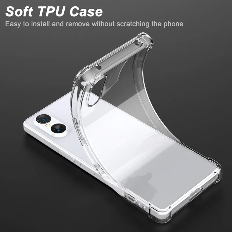 Durable Clear Silicone Phone Case for Sony Xperia 10 5 1 VI V IV III II Protective Transparent Shockproof Cover
