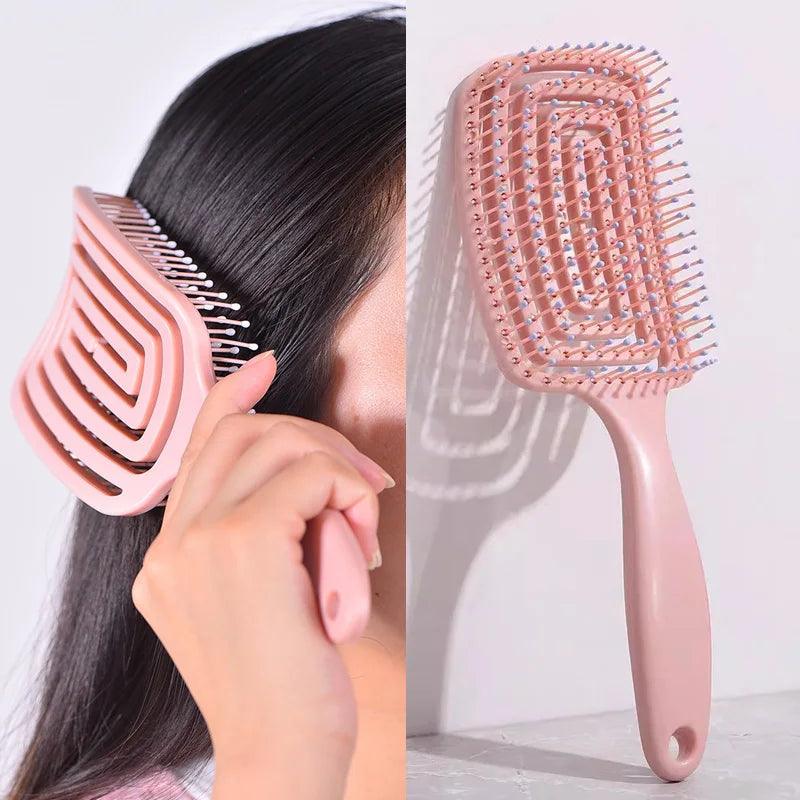 Hair Styling Hollow Out Brush Comb Scalp Massage Fast Blow Drying Detangling Hairbrush