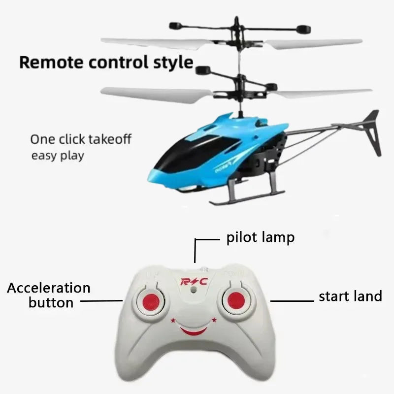Mini RC Remote Control Helicopter Drone Safe Fall-Resistant RC Rechargeable Drone Children Adults Toys