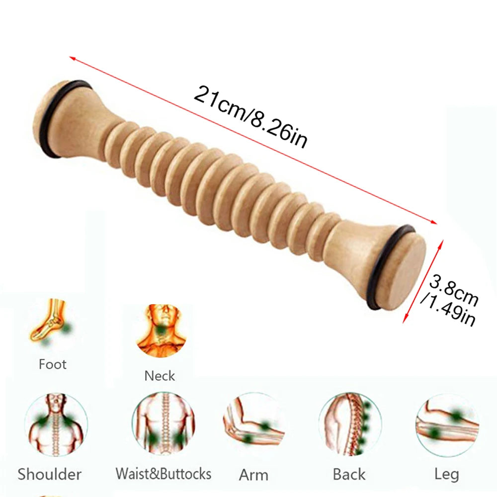 Acupressure Wooden Foot Massager Roller for Relieving Plantar Fasciitis, Foot Arch Pain, Myofascial Pain Syndrome