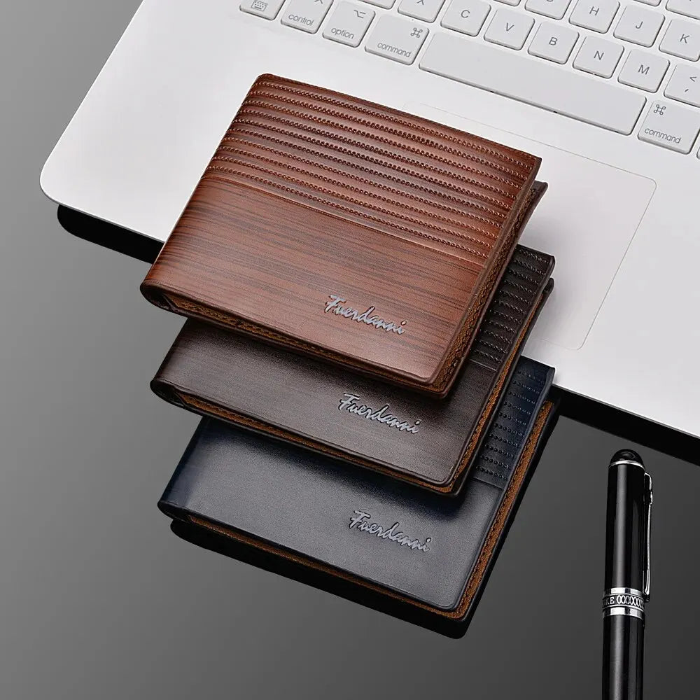 Modern Business Slim-fit Leather Wallet for Men Credit Card Holder Fashion Solid Color Multi-functional and Great Gift