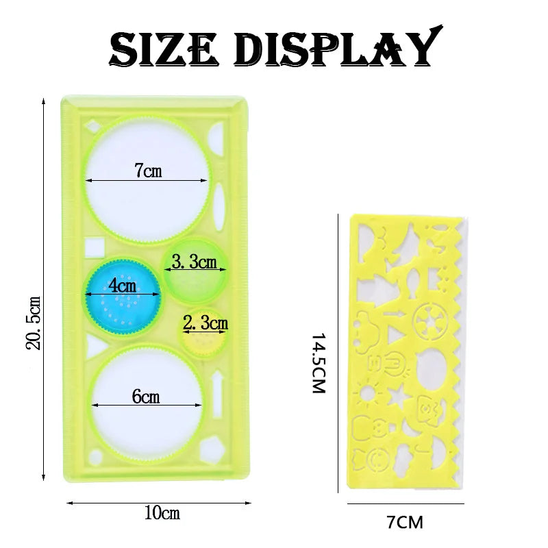Fun Geometry Spirograph Drawing Stencils Set Painting Template Art Crafts Creative Kids Educational Toy Variety Ruler