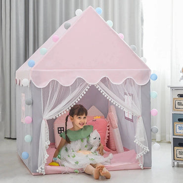Large Folding Children's Toy Tent Teepee Play House Boys Girls Pink Princess Castle Child Room Decor 1.35m