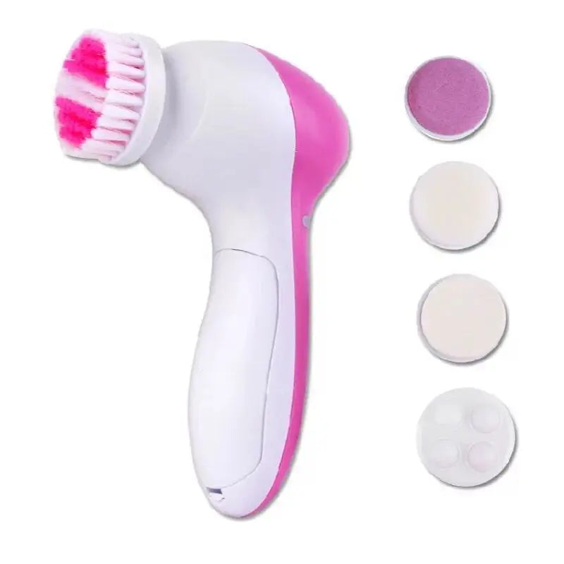5 in 1 Electric Facial Cleansing Massager Brush Beauty Spa Skin Care Blackhead Acne Reduction Facial Exfoliating Cleanser Tool
