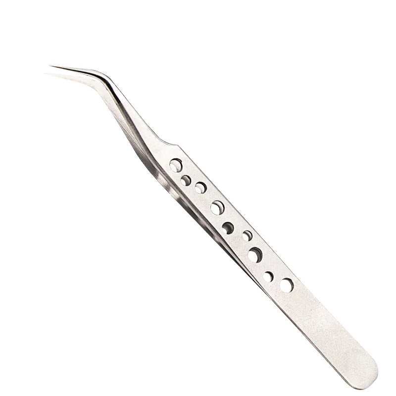 Precision Tweezers Anti-static Industrial Curved Straight Tip Stainless Steel Forceps Electronics Phone Repair Hand Tools