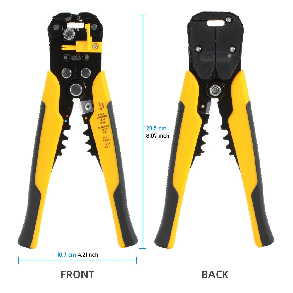 Multi Functional Crimper Cable Cutter Adjustable Automatic Wire Stripper Crimping Stripping Pliers Terminal Hand Tool