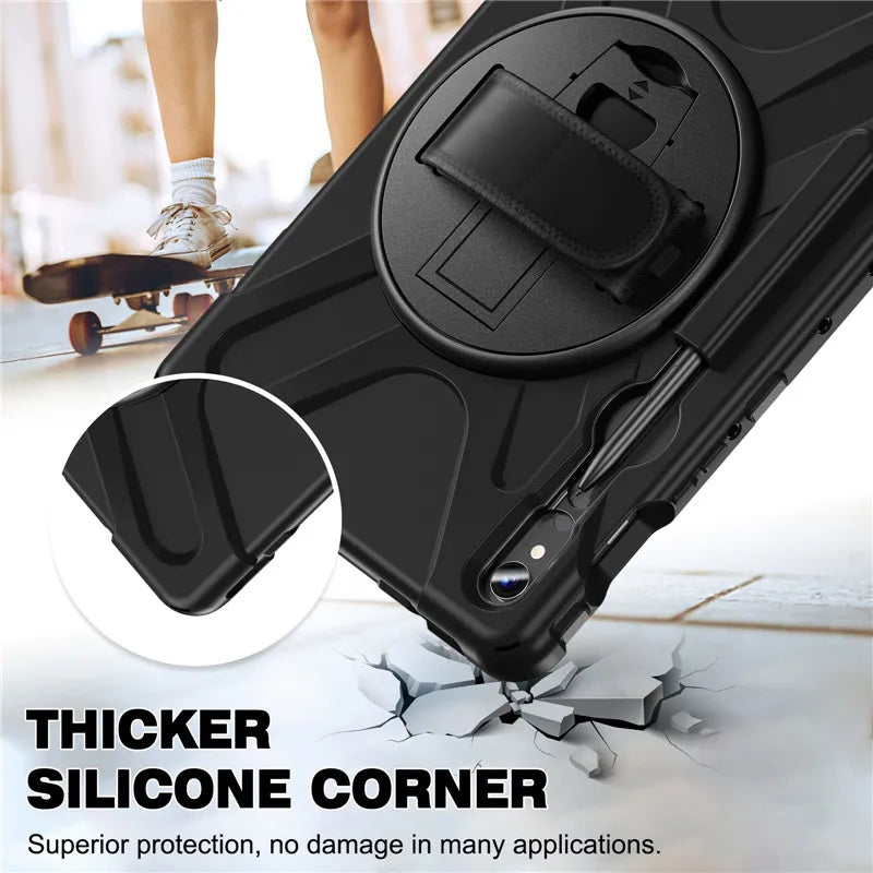 Heavy Duty Shockproof Tablet Case for Samsung Galaxy Tab S10 S9 S8 Ultra 14.6 S7 11" Plus FE 12.4 Inch Kids Proof Shoulder Strap S Pen Holder Cover