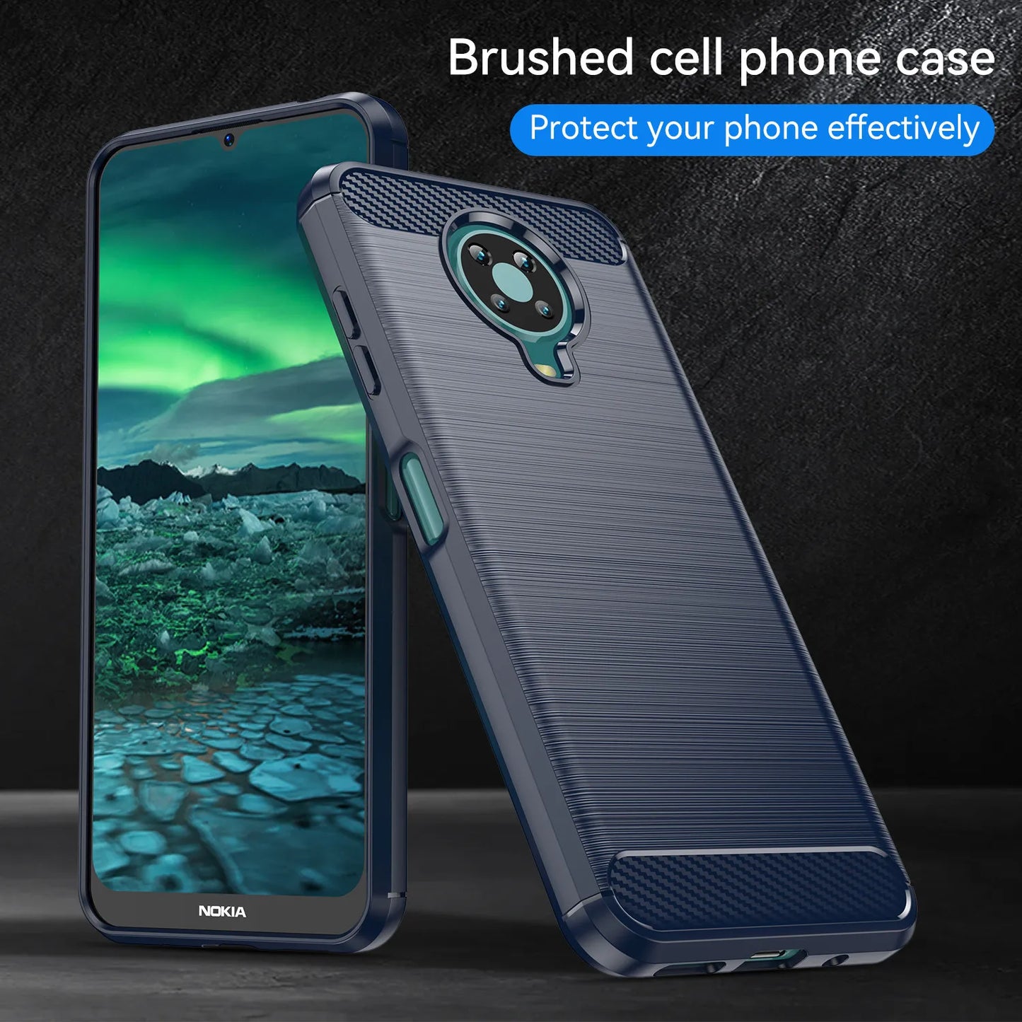 Modern Carbon Fiber Silicone Phone Case for Nokia G400 G60 G50 G21 G20 G11 G10 Brushed Texture Protective Back Cover Case