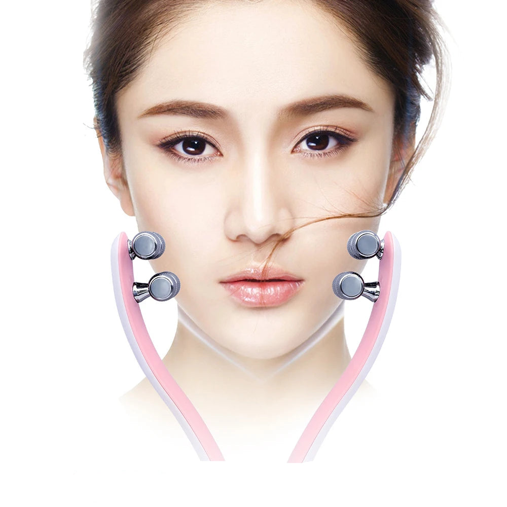 RF Technology Beauty Face Lifting Roller Facial Massager Y Shape Chin Lift Up Home Use Beauty Skin Care Tool