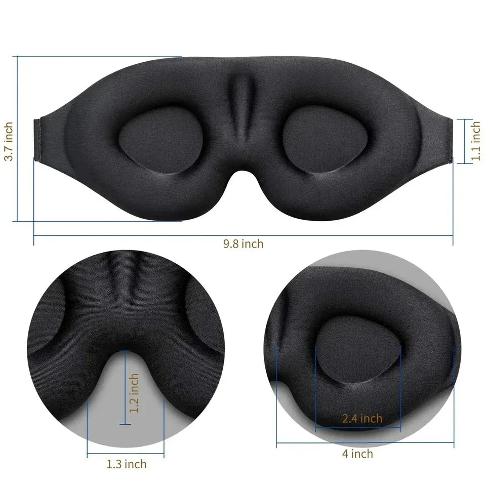 Light Blocking Adjustable 3D Eye Mask Suitable for Men and Women with No Pressure on the Eyes and Breathable Eye Mask Black