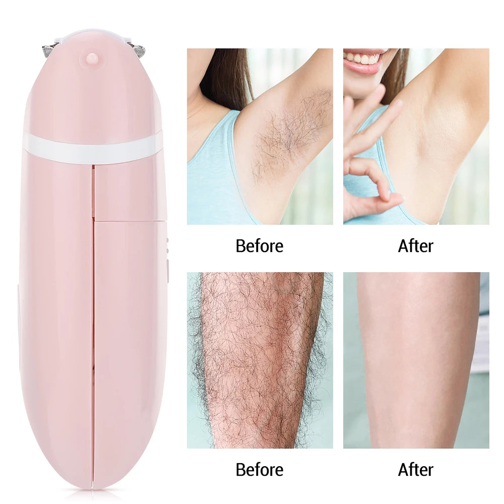 3 in 1 Mini Women's Washable Electric Shaver Razor Hair Removal Device for Whole Body Leg Armpit Intimate Area