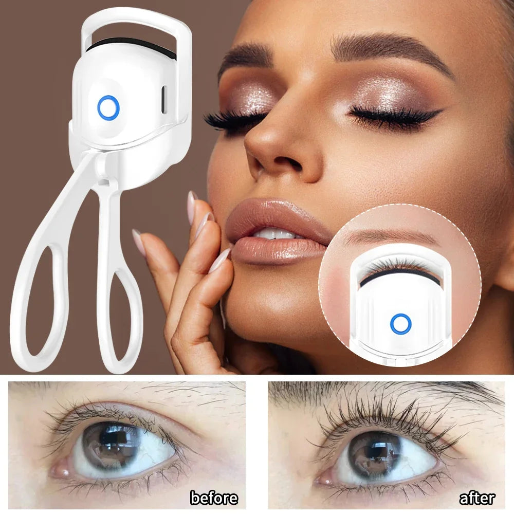 Electric Portable Heated Eyelash Curler Comb Eye Lash Perm Long Lasting Thermal Eyelash Curler Makeup Tool